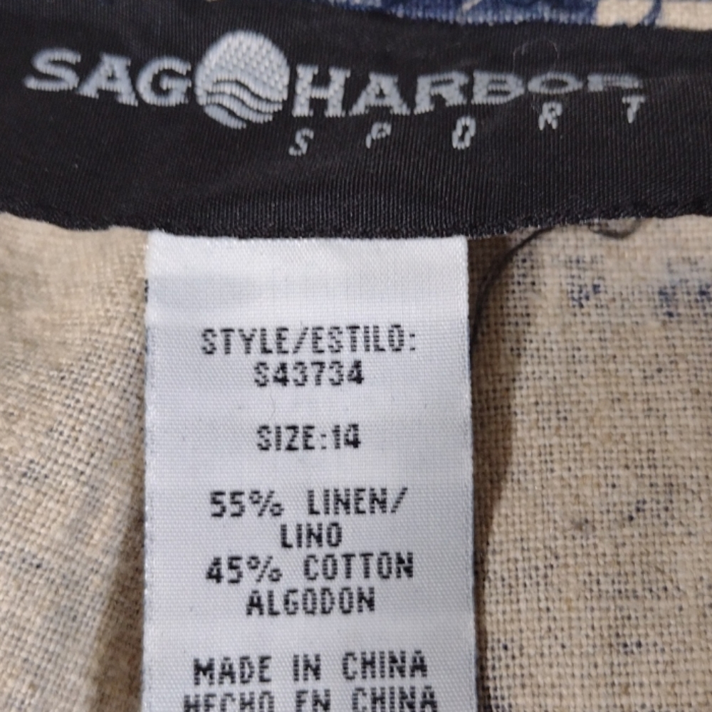 Linen and cotton printed pants 14 - Picture 6 of 8